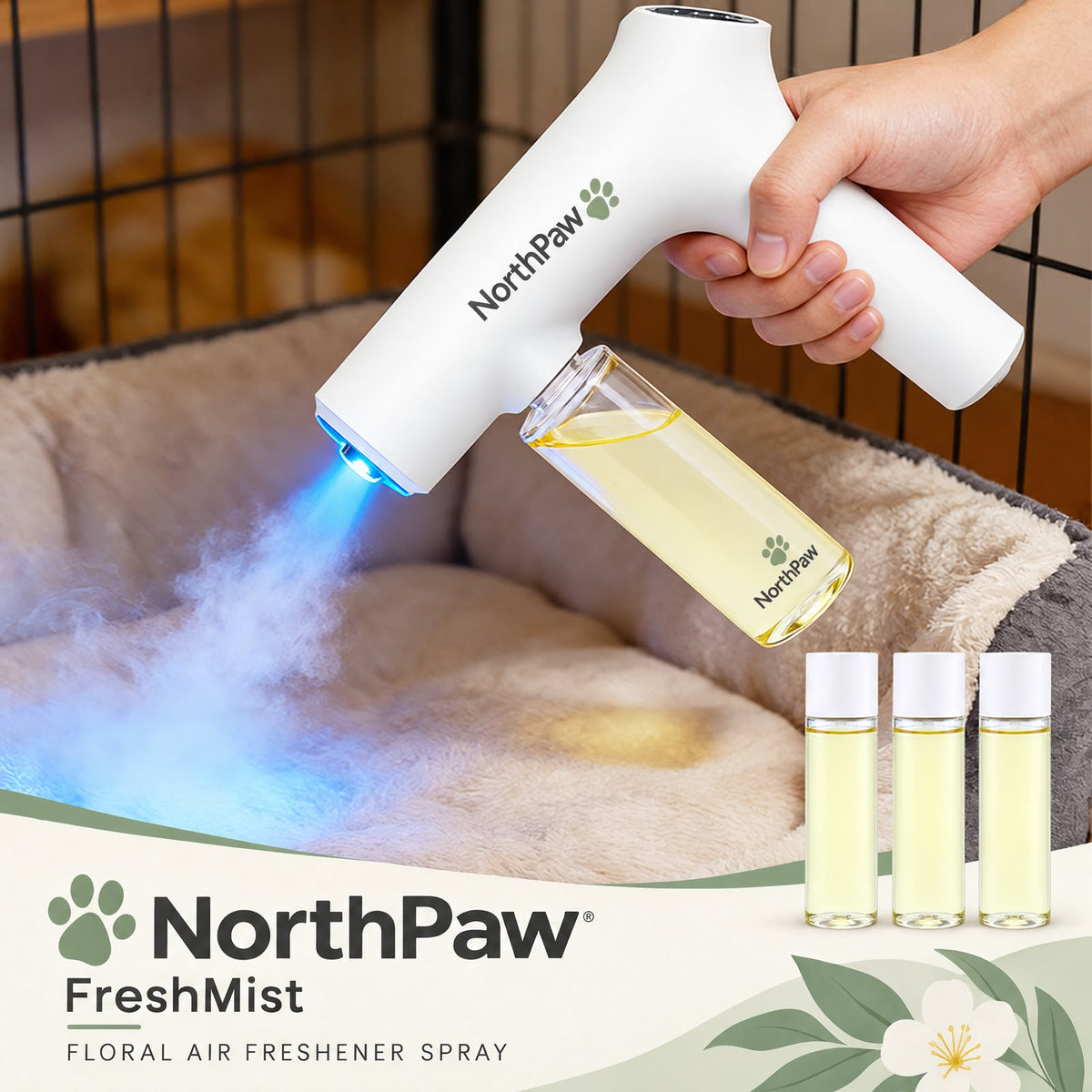 North Paw Nano Blue Light Probiotic Deodorizer Spray